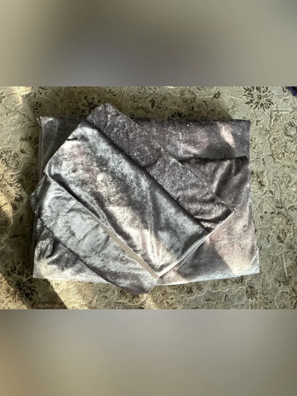 Plush Velvet duvet/ pillow sham Set - Silver Gray